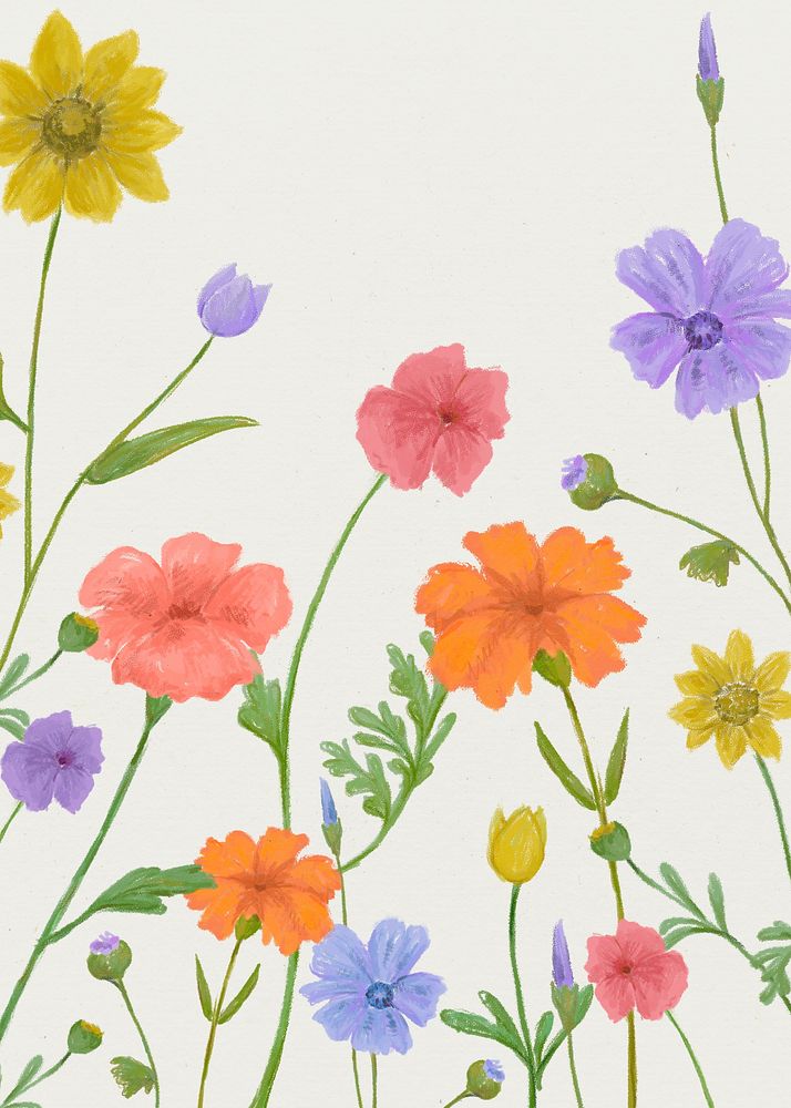 Summer floral graphic background in cheerful colors poster