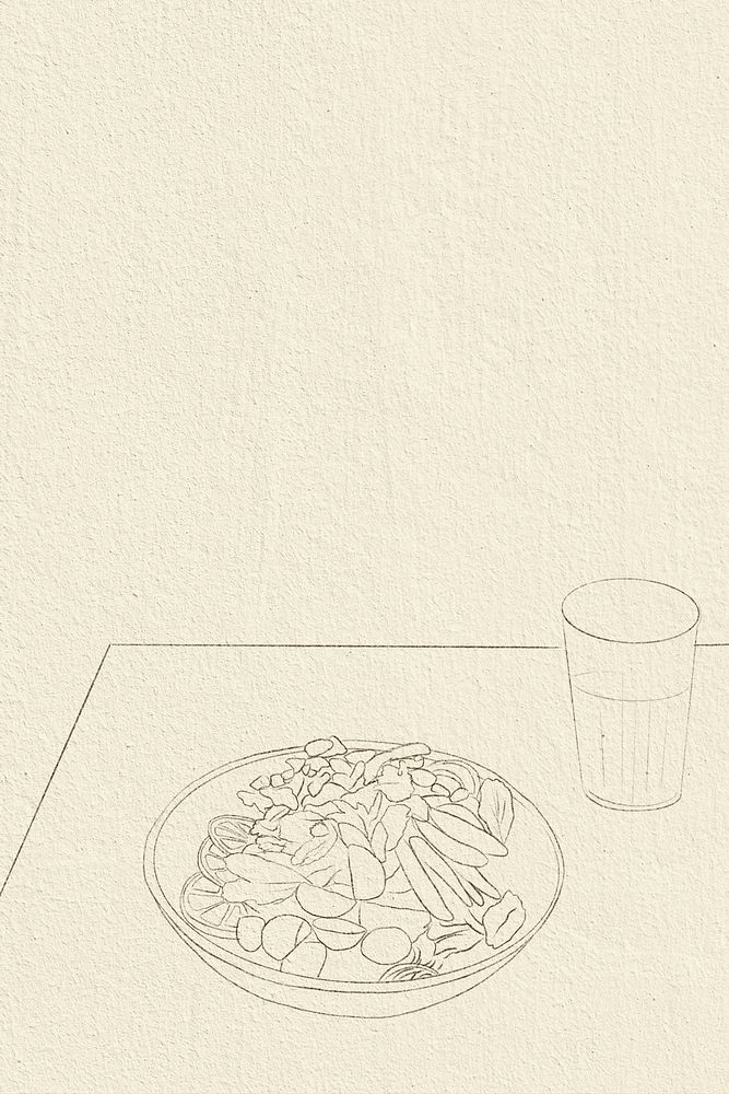 Healthy food background simple line drawing