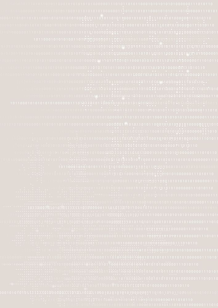 Beige data technology background with binary code
