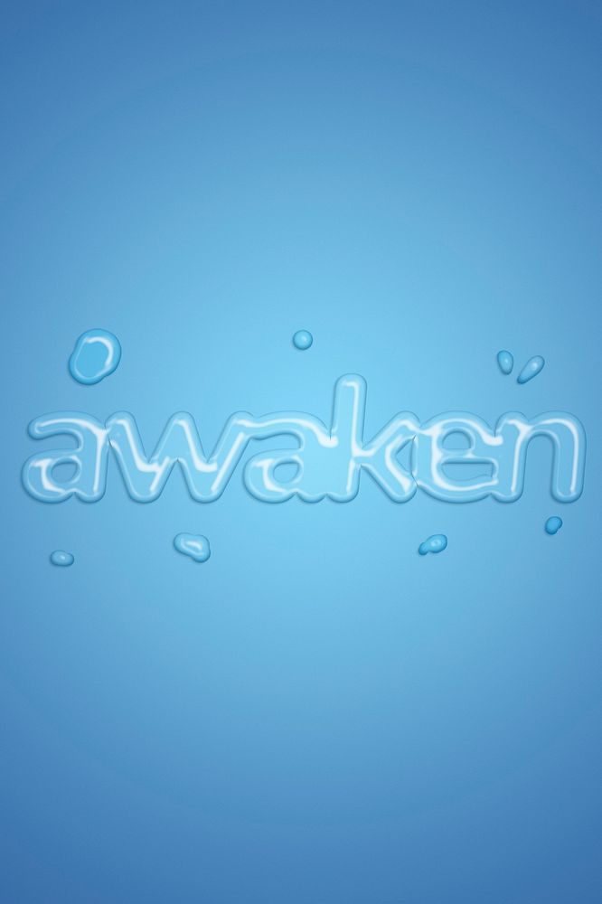 Awaken typography in water splash font