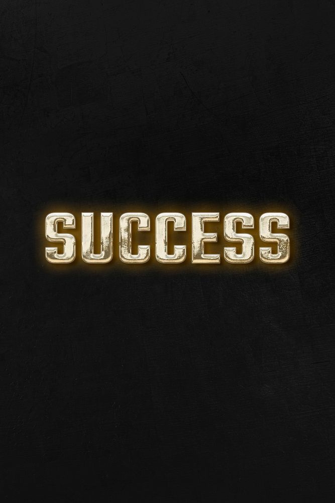 Success 3d golden typography on black background