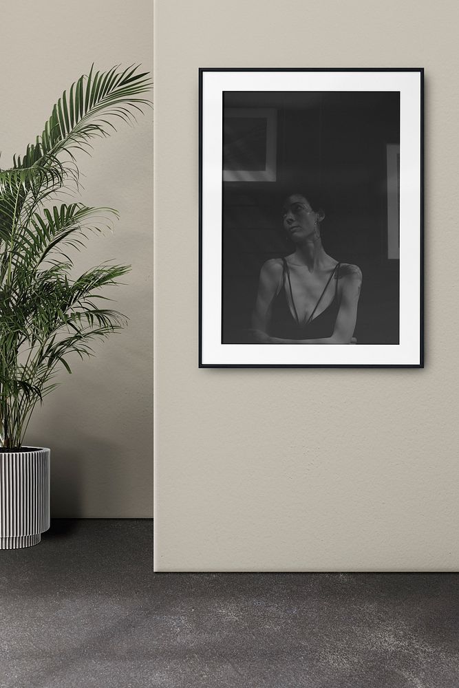 Framed woman portrait, aesthetic home decor