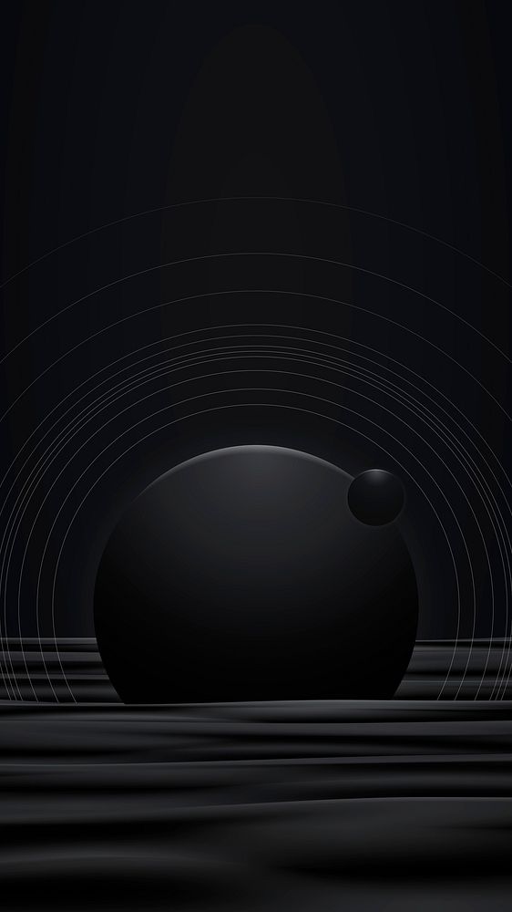 Black aesthetic galaxy background vector in minimal style