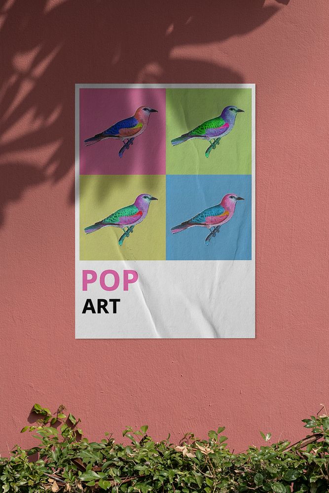 Aesthetic poster mockup, realistic paper  psd