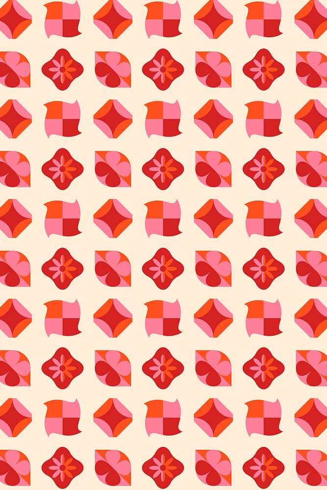 Pink geometric pattern background, retro, abstract design