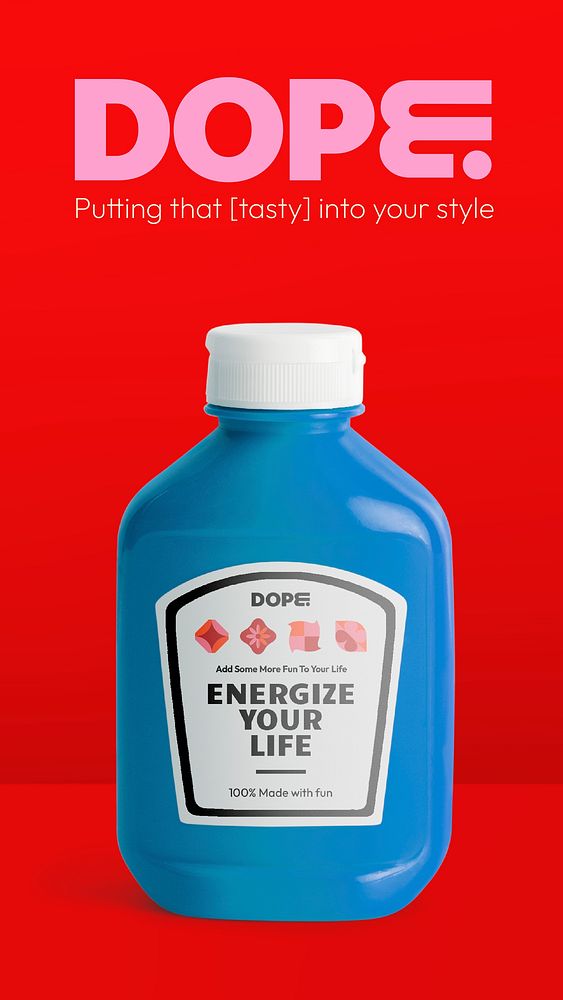 Ketchup bottle Instagram story template, food branding product vector