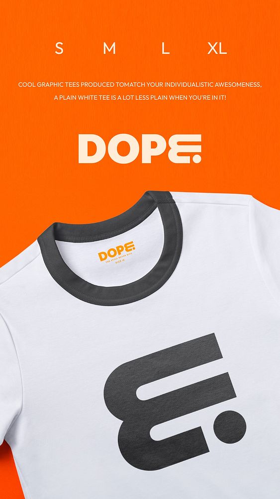 DOPE t-shirt Instagram story template, fashion branding vector