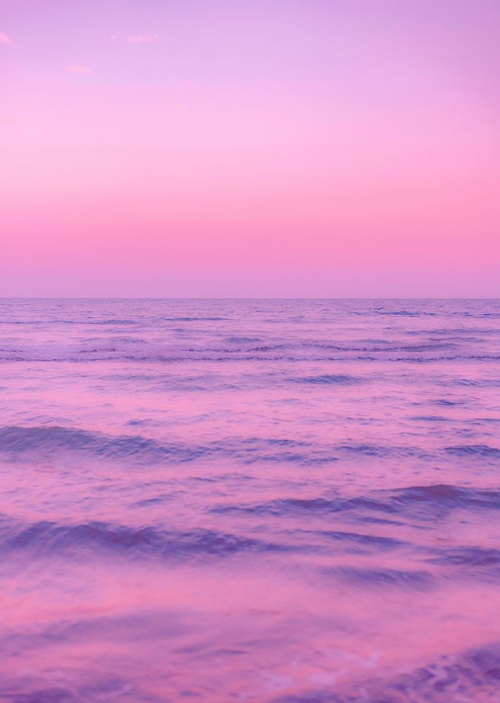 Pink dreamy beach background, nature aesthetic