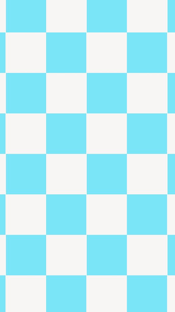 Blue mobile wallpaper, checkered pattern design