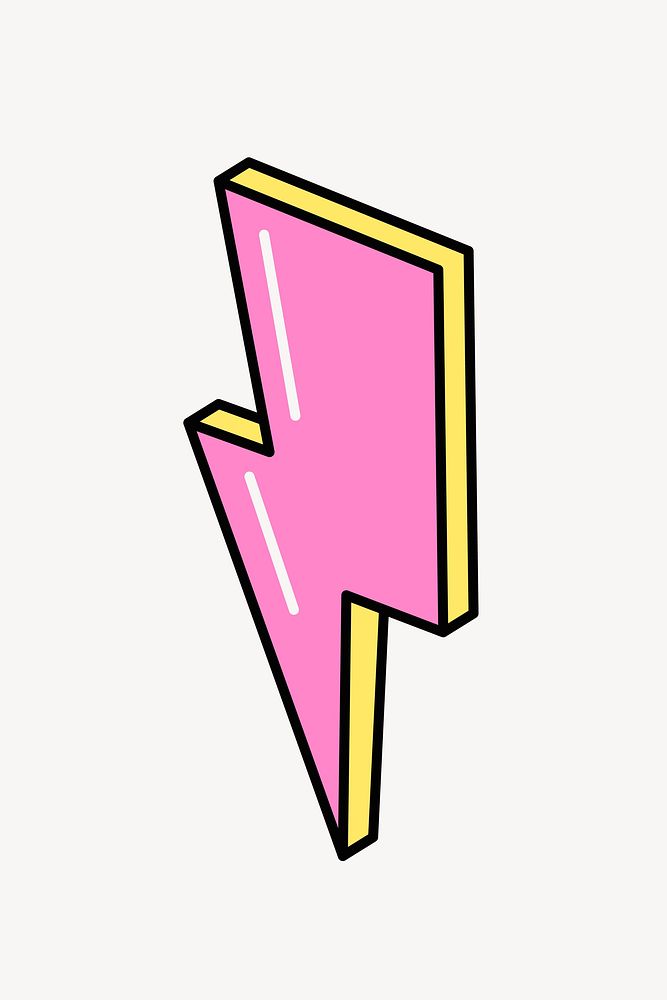 Lightning 2D icon in retro style vector