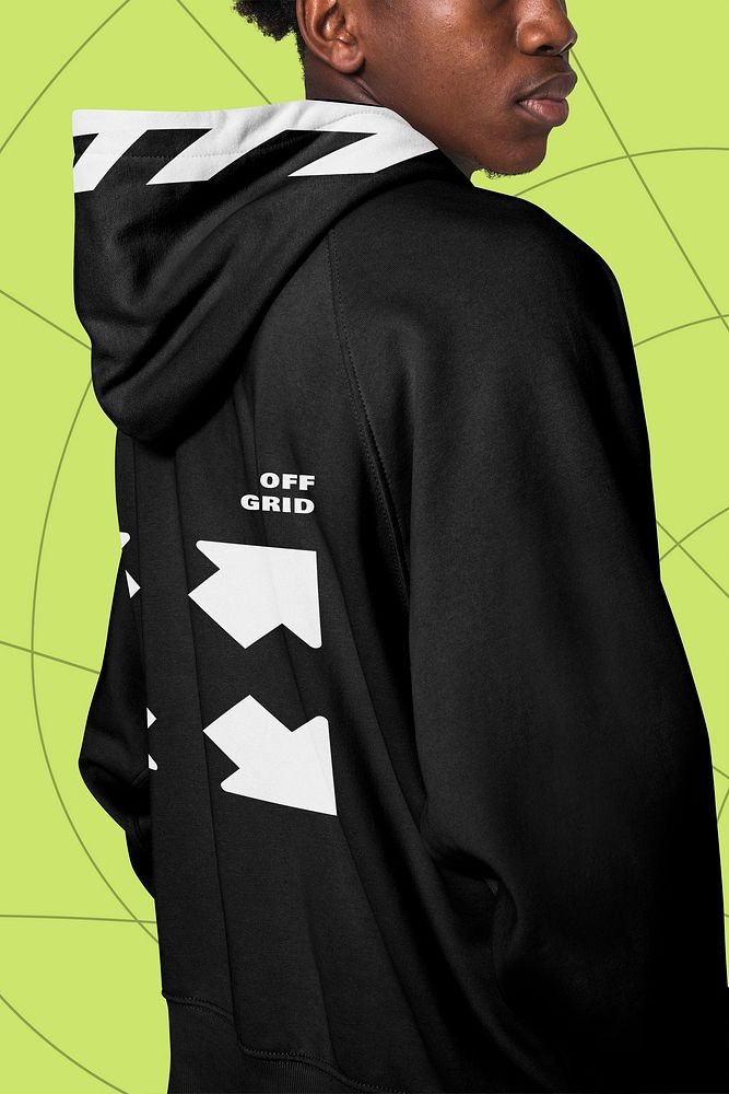 Black hoodie mockup, street apparel psd