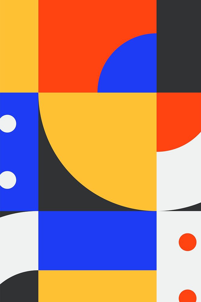 Retro bauhaus pattern background, abstract design vector