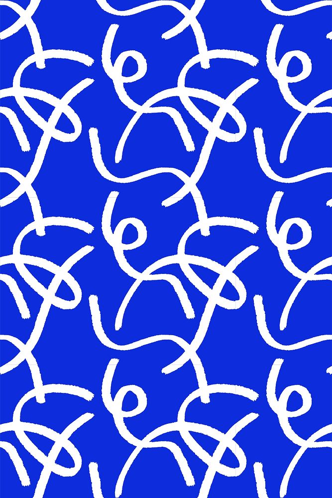 Abstract doodle line pattern background, blue design
