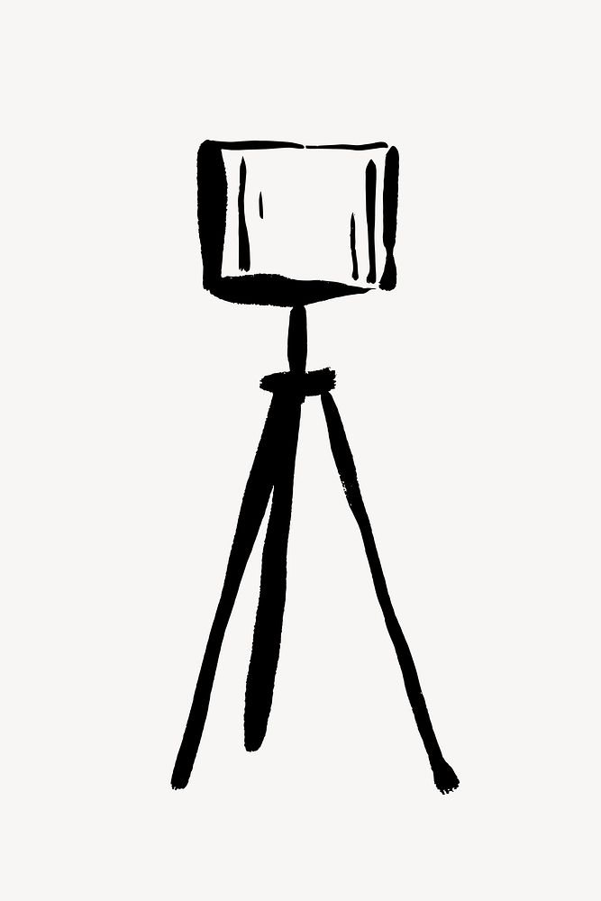 Camera tripod clipart, drawing illustration vector