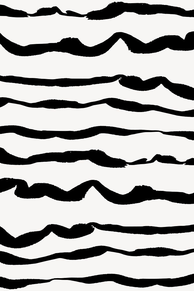 Lines doodle background, black and white design vector