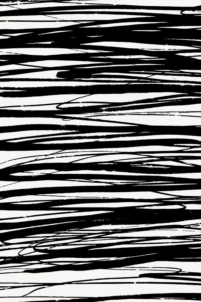Squiggle doodle background, black and white design vector