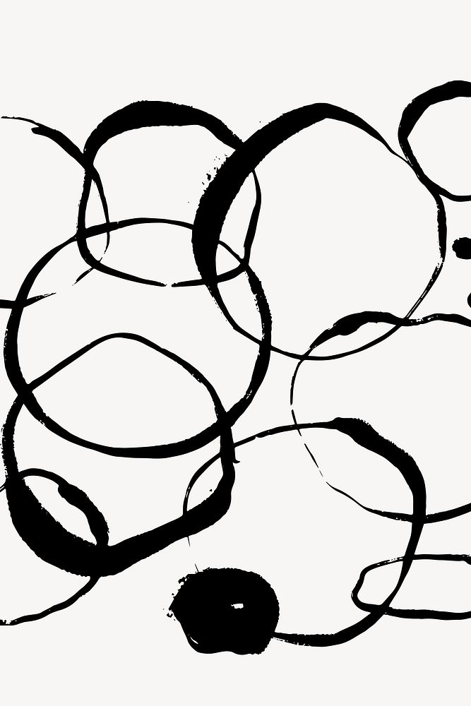 Abstract circle background, black and white design vector