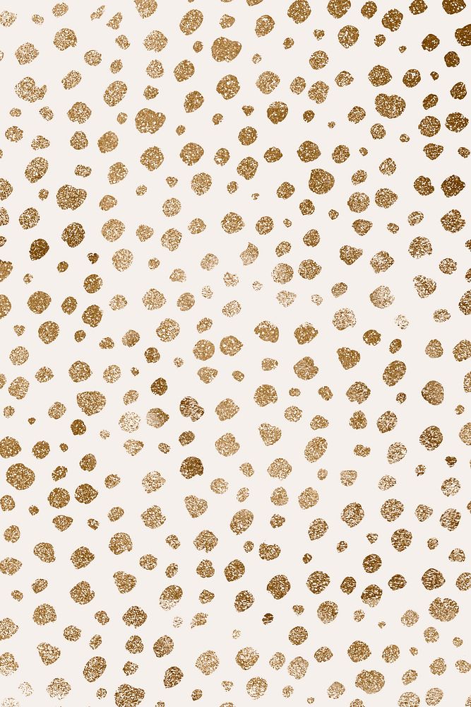 Doodle dots pattern background, gold design vector