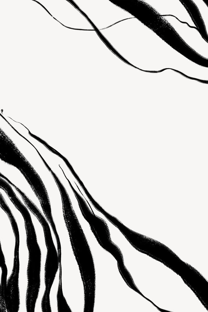 Abstract wavy border background, black and white design