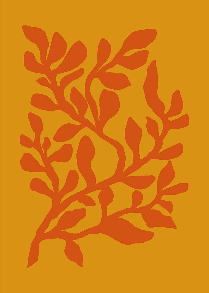 Leaf line art, aesthetic botanical  illustration