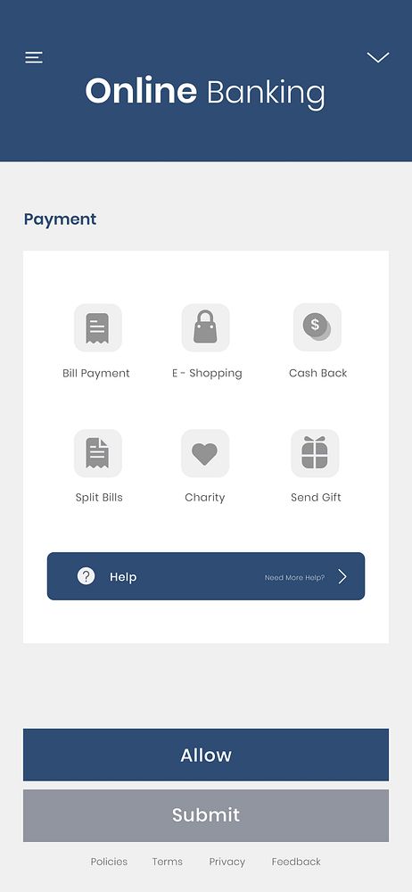 Online banking phone screenshot vector