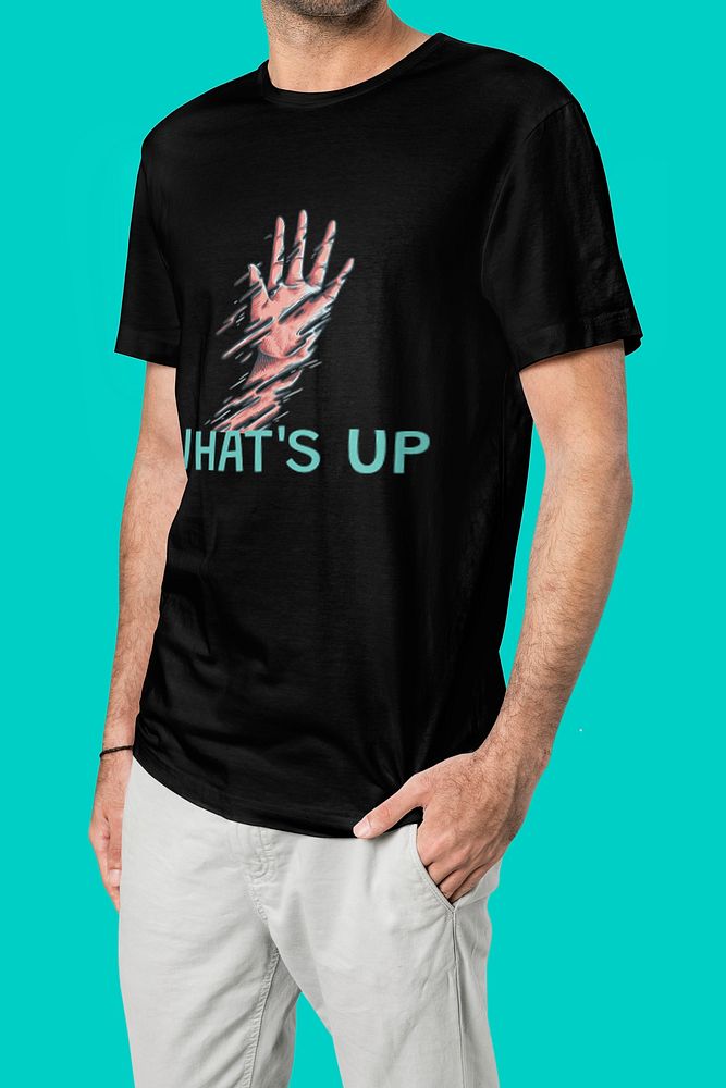 T-shirt mockup, men's fashion editable design psd