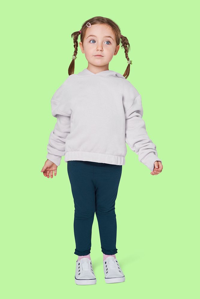 Little girl with braid in a studio