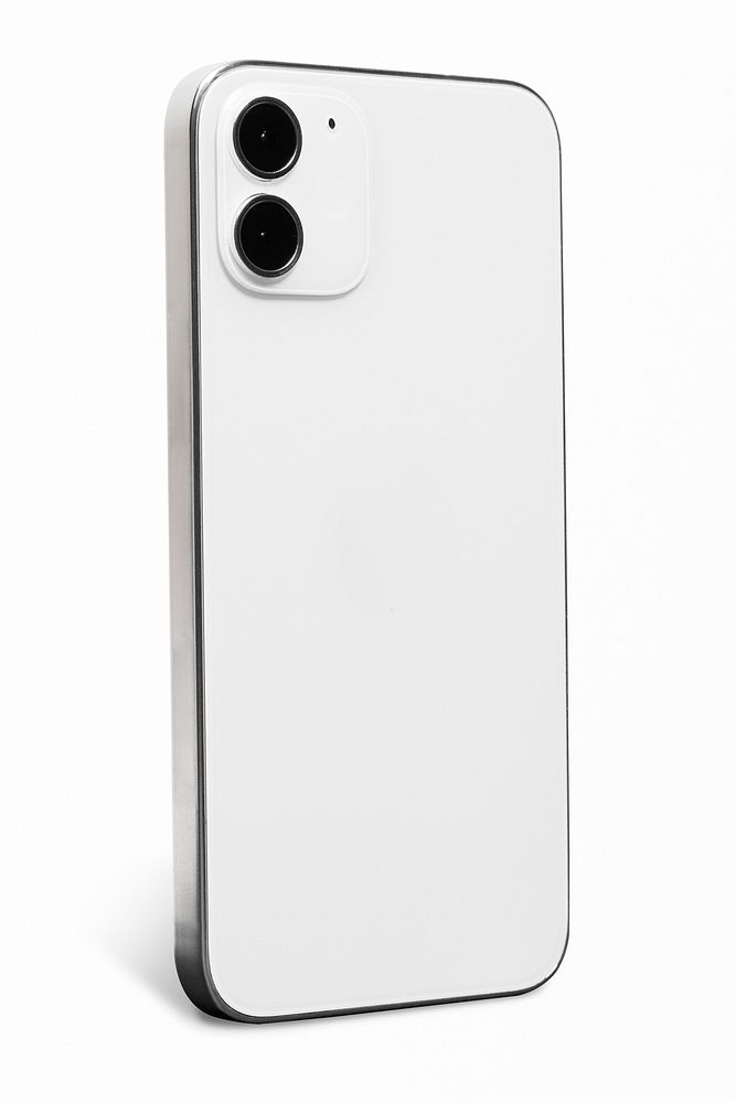 White smartphone mockup rear view innovative future technology