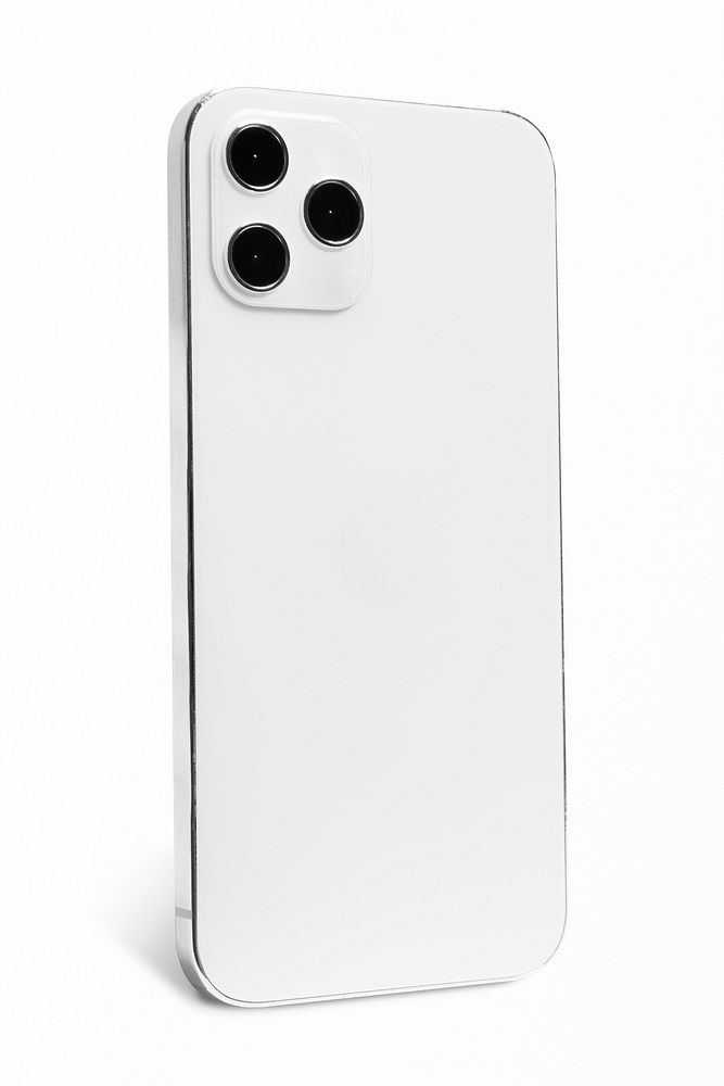 White smartphone mockup psd rear view innovative technology