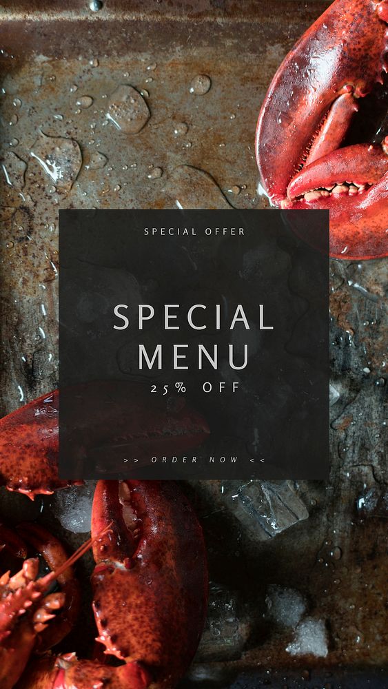 Special menu Instagram story template, restaurant ad vector