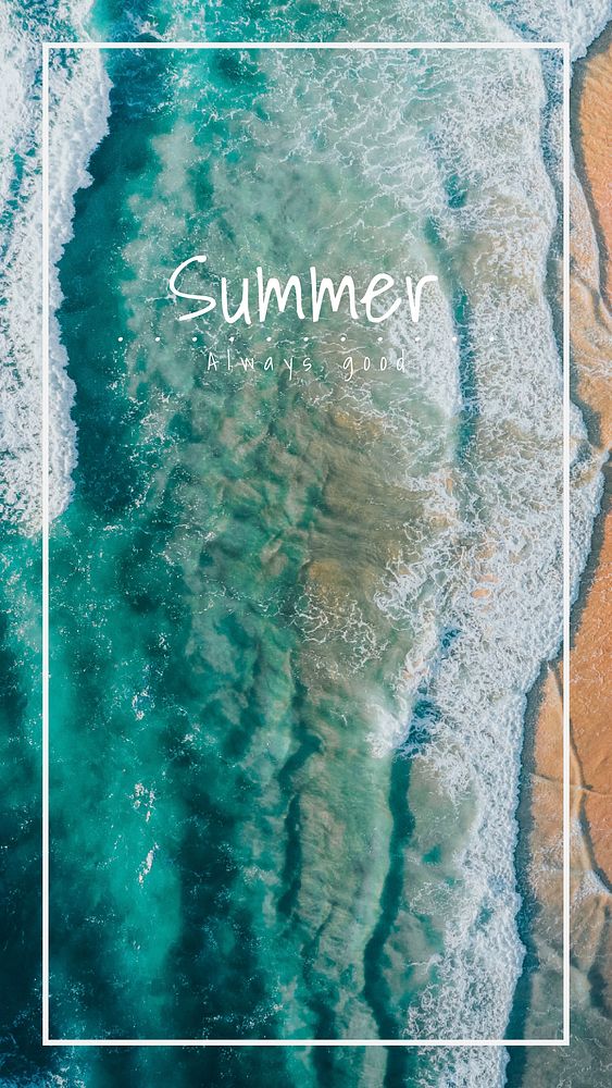 Summer aesthetic Instagram story template, ocean wave photo vector