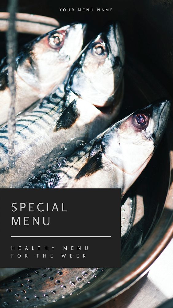 Special menu Instagram story template, restaurant ad vector