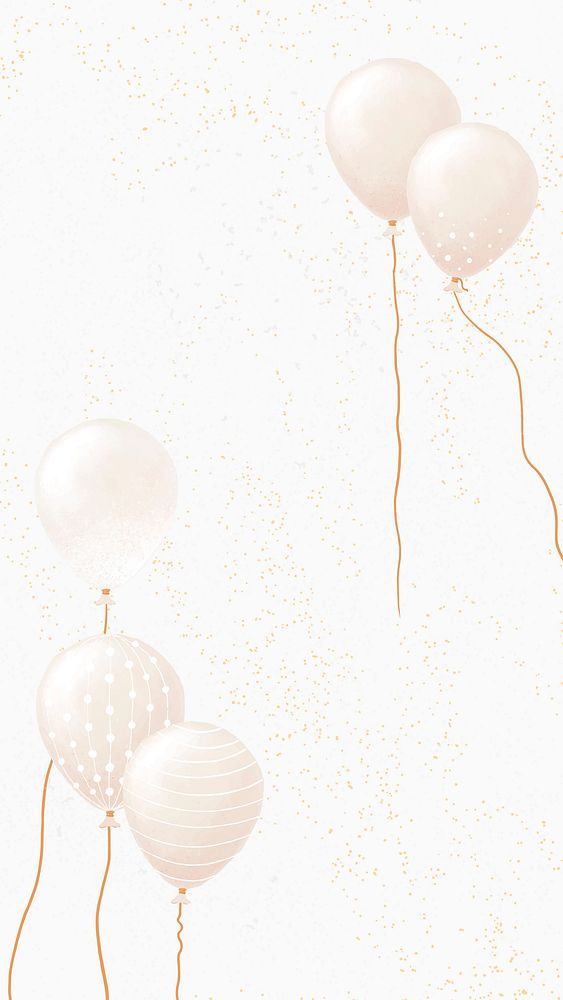 Luxury balloon celebration background illustration in gold tone