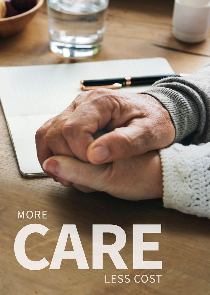 Personal life insurance more care less cost ad poster