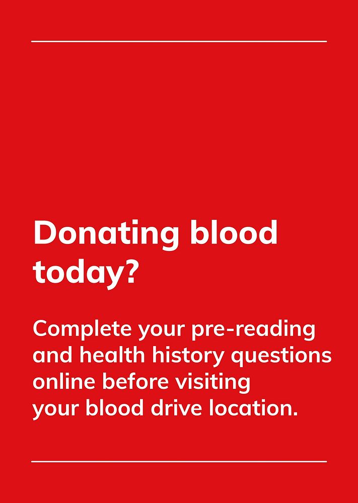 Donate today charity template vector blood donation campaign ad poster in minimal style