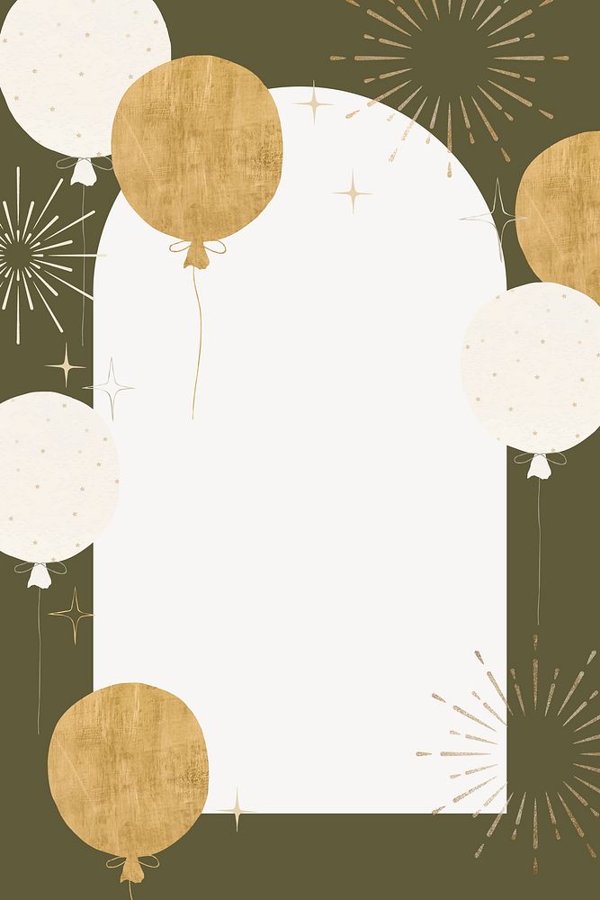 Birthday celebration frame background, brown design vector