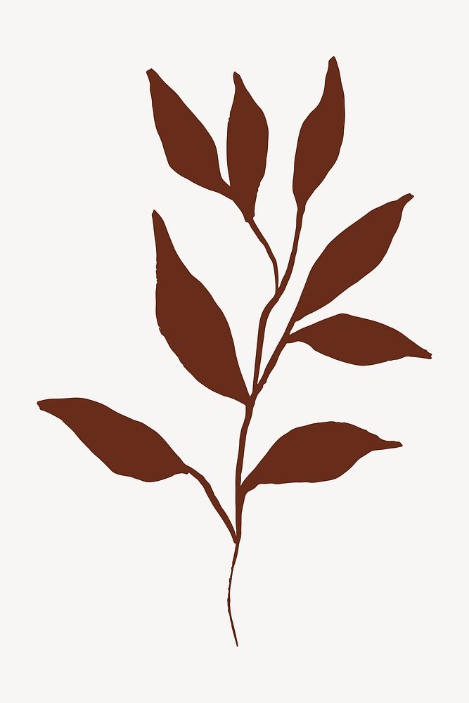 Red leaf collage element, drawing design vector
