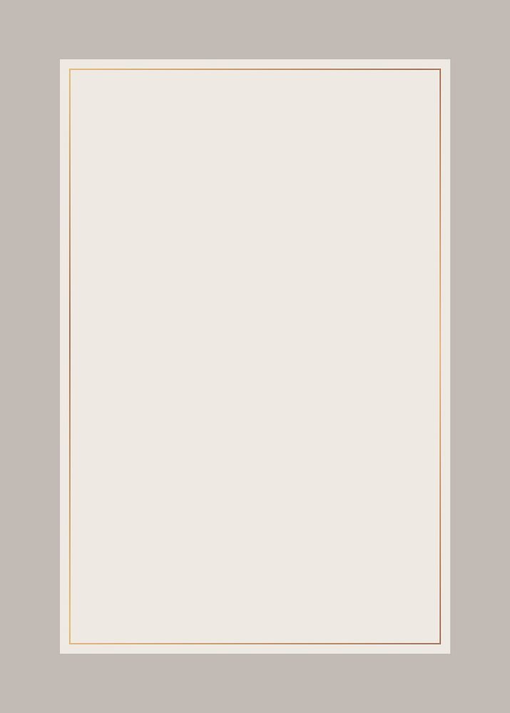 Rectangle frame collage element, beige design psd