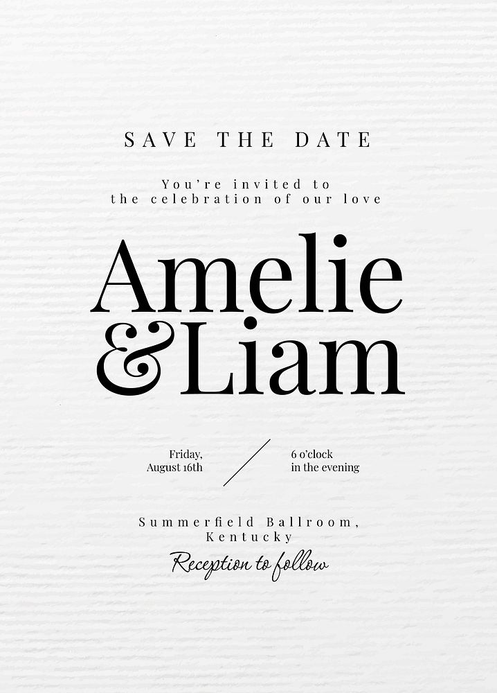 Wedding RSVP invitation card template, editable text vector