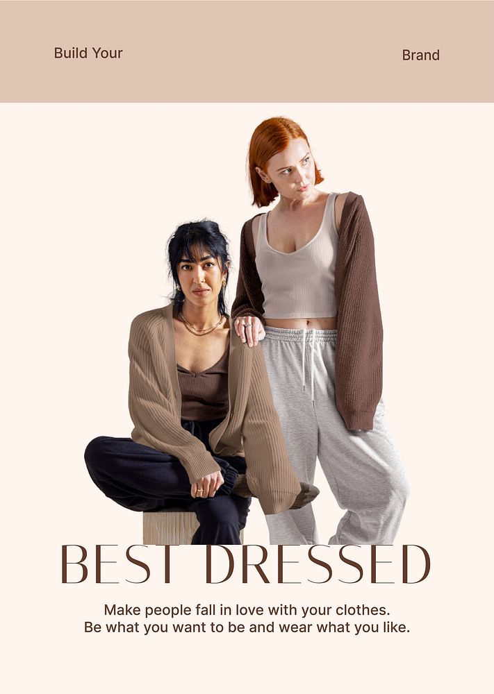 Women's loungewear poster editable template, fashion ad vector