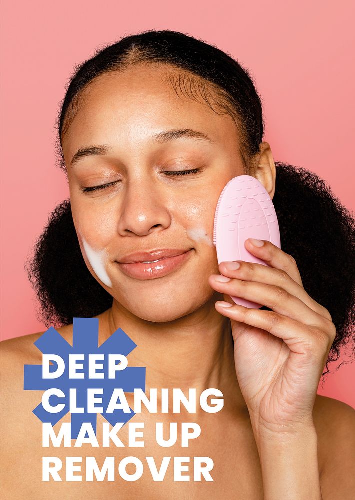 Deep cleansing poster editable template, beauty ad psd