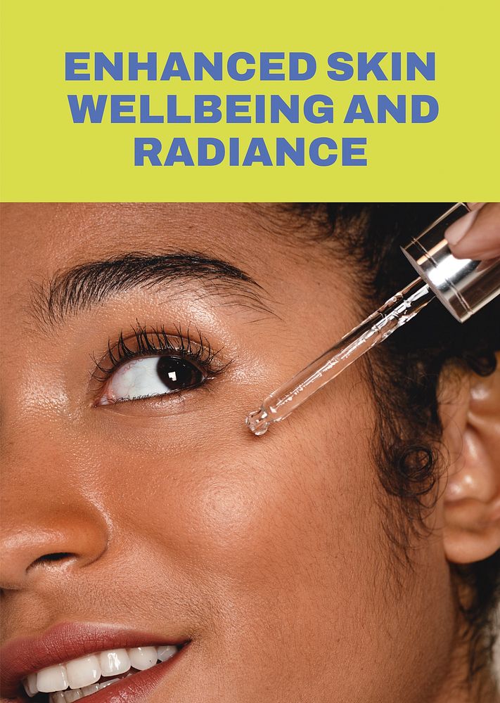 Skincare ad poster editable template, beauty branding vector