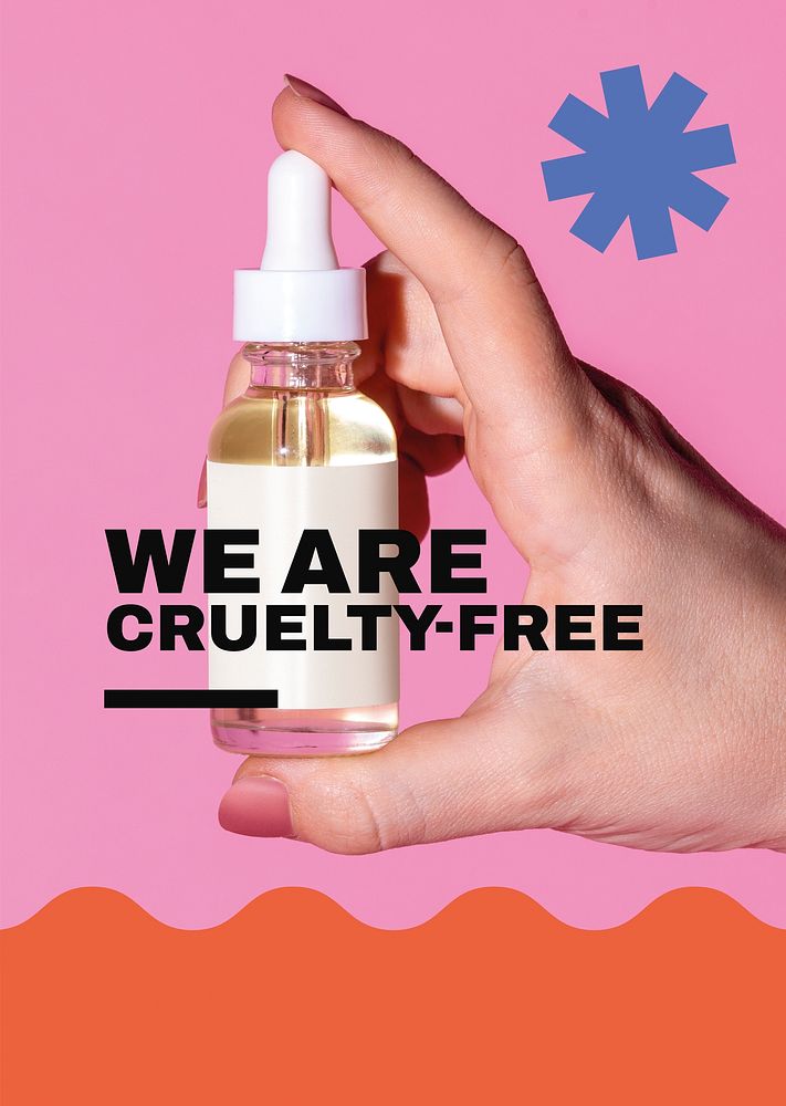 Cruelty-free skincare poster editable template, business ad psd