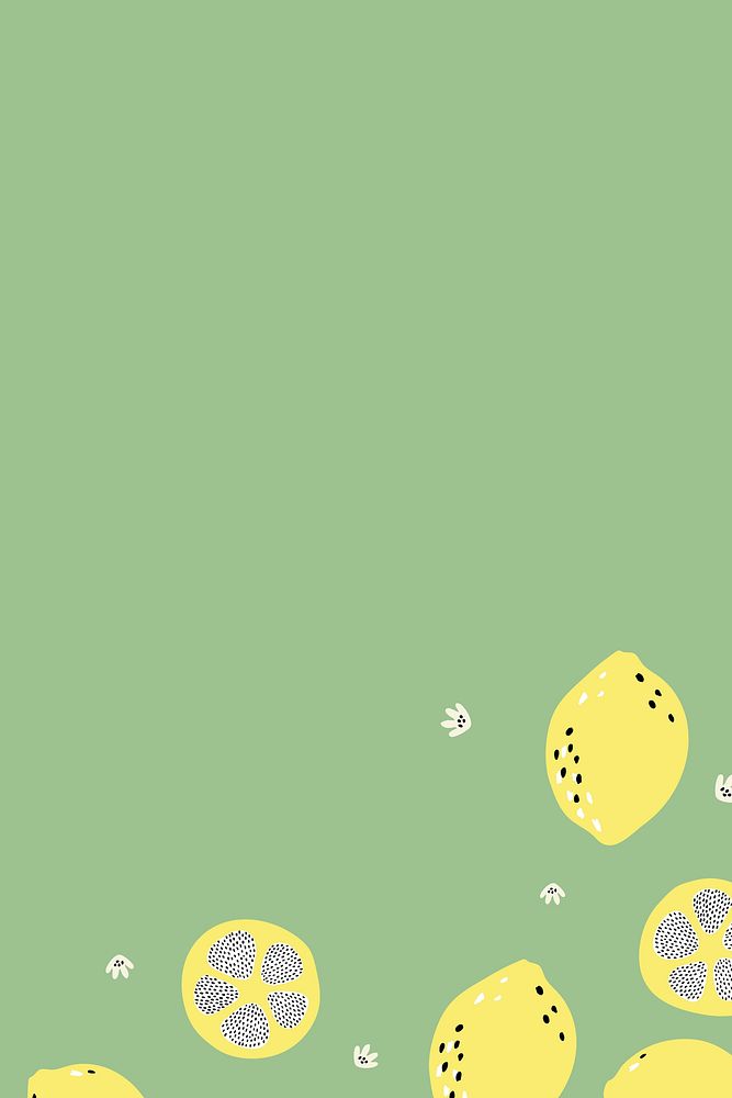 Green background, lemon border illustration design