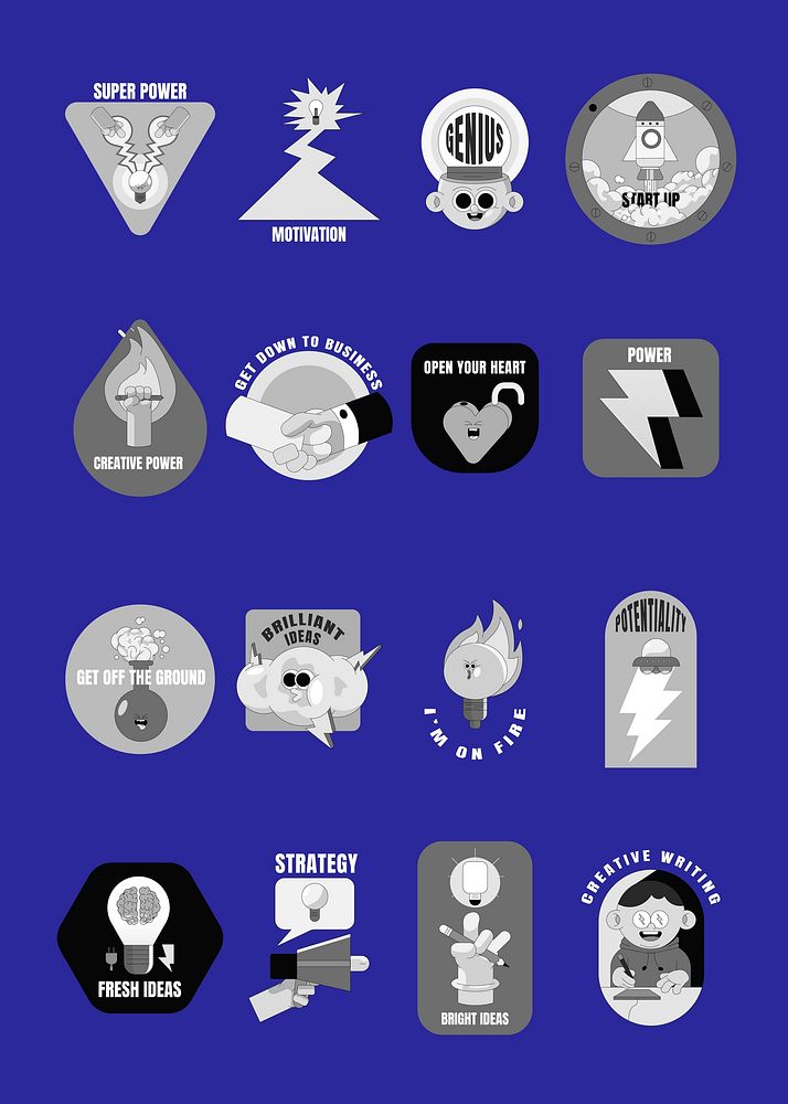 Creative motivational badge collection vector