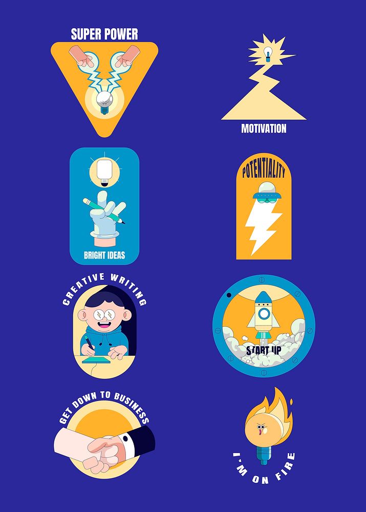 Creative motivational badge collection vector