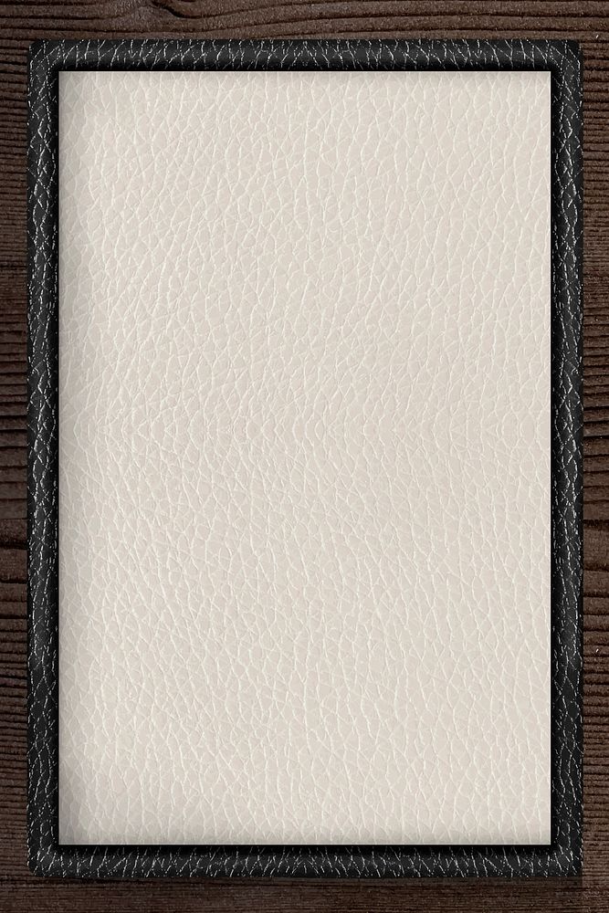 Black frame on beige leather texture background vector