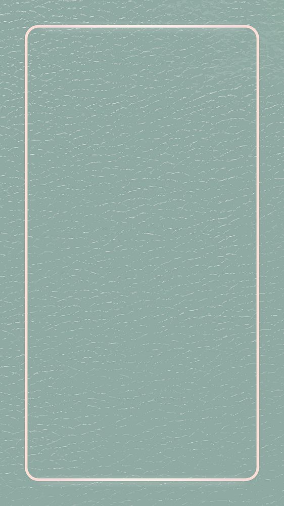 Silver frame on green leather texture mobile screen template vector