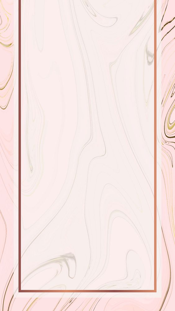 Pink golden rectangle mobile phone wallpaper vector