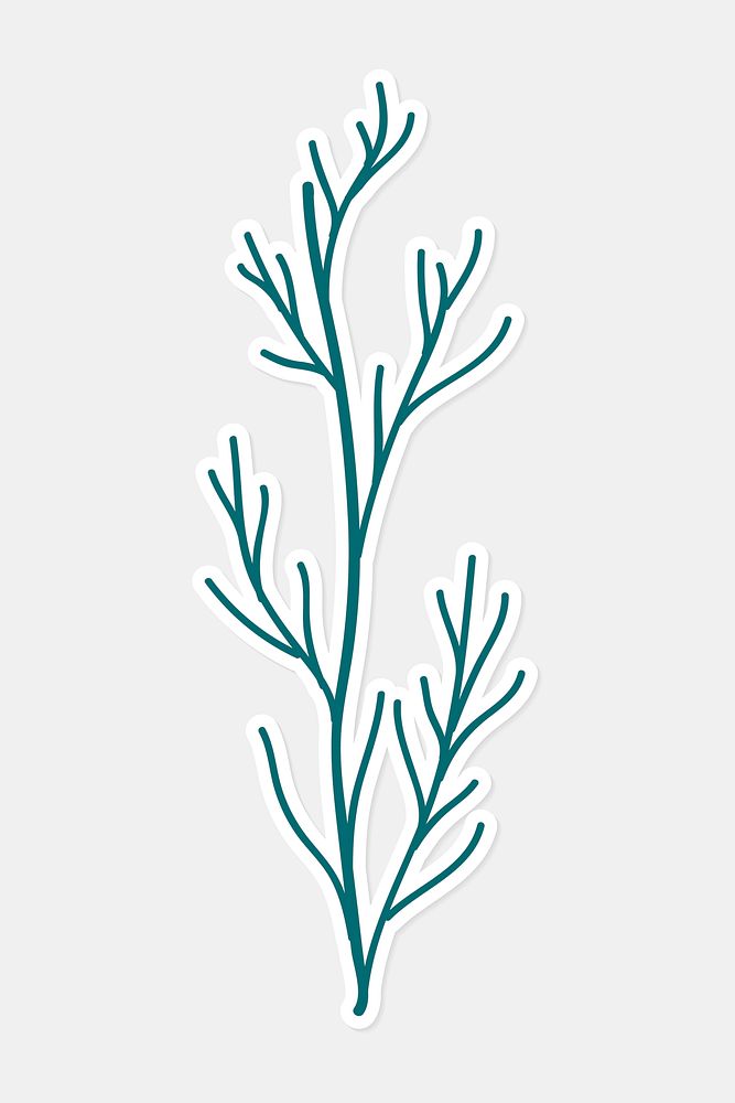Green tree branch sticker vector